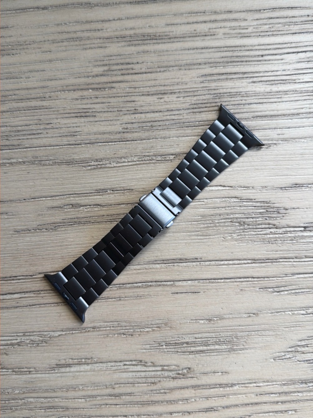 Black Stainless Steel Link Watch Band for Smartwatches